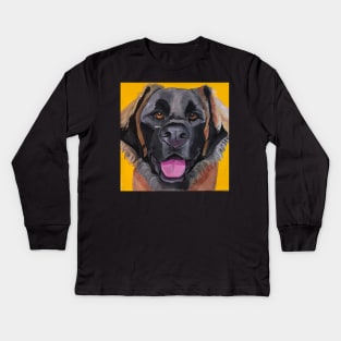 Black Newfoundland Dog Kids Long Sleeve T-Shirt